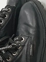 Vorschaubild 6 von Mädchen Schnürstiefel Gr. 37 Schwarz Leder Combat Boots