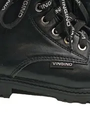 Vorschaubild 4 von Mädchen Schnürstiefel Gr. 37 Schwarz Leder Combat Boots