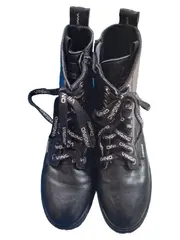 Vorschaubild 3 von Mädchen Schnürstiefel Gr. 37 Schwarz Leder Combat Boots