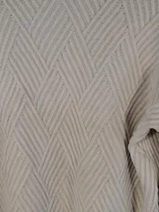 Vorschaubild 4 von Damen Strickpullover Mock-Neck Strukturmuster Beige Gr. M