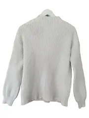 Vorschaubild 2 von Damen Strickpullover Mock-Neck Strukturmuster Beige Gr. M