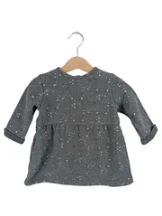 Vorschaubild 1 von Baby Mädchen Sweatkleid Langarm Grau Tupfen Gr. 92