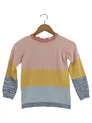 Vorschaubild 1 von Pullover Mädchen Gr. 116 Mehrfarbig Gestreift Langarm