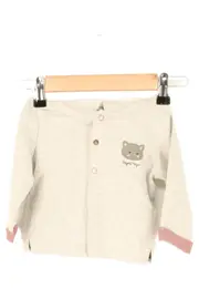 Vorschaubild 1 von Baby Strickjacke Kapuze Katze Gr. 74 Beige Kinder Cardigan