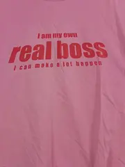 Vorschaubild 3 von Damen T-Shirt Pink "real boss" Gr. 36/S Baumwolle