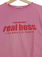 Vorschaubild 2 von Damen T-Shirt Pink "real boss" Gr. 36/S Baumwolle