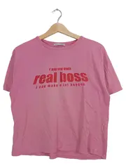 Vorschaubild 1 von Damen T-Shirt Pink "real boss" Gr. 36/S Baumwolle