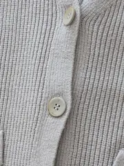Vorschaubild 3 von Kinder Strickjacke Ärmellos Rippstrick Beige Gr. 140 Freizeit