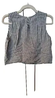 Vorschaubild 3 von Damen Crop Top Gestreift Ärmellos Blau Weiß Maritim Gr. L