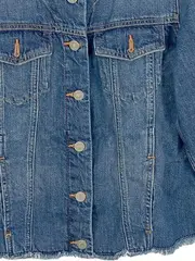 Vorschaubild 3 von EDC Jeansjacke Damen Blau Gr. 40/L Langarm Casual Baumwolle Fransen