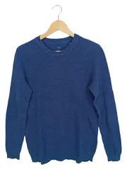 Vorschaubild 1 von Herren Pullover Blau Strukturmuster Langarm Gr. 44