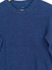 Vorschaubild 3 von Herren Pullover Blau Strukturmuster Langarm Gr. 44
