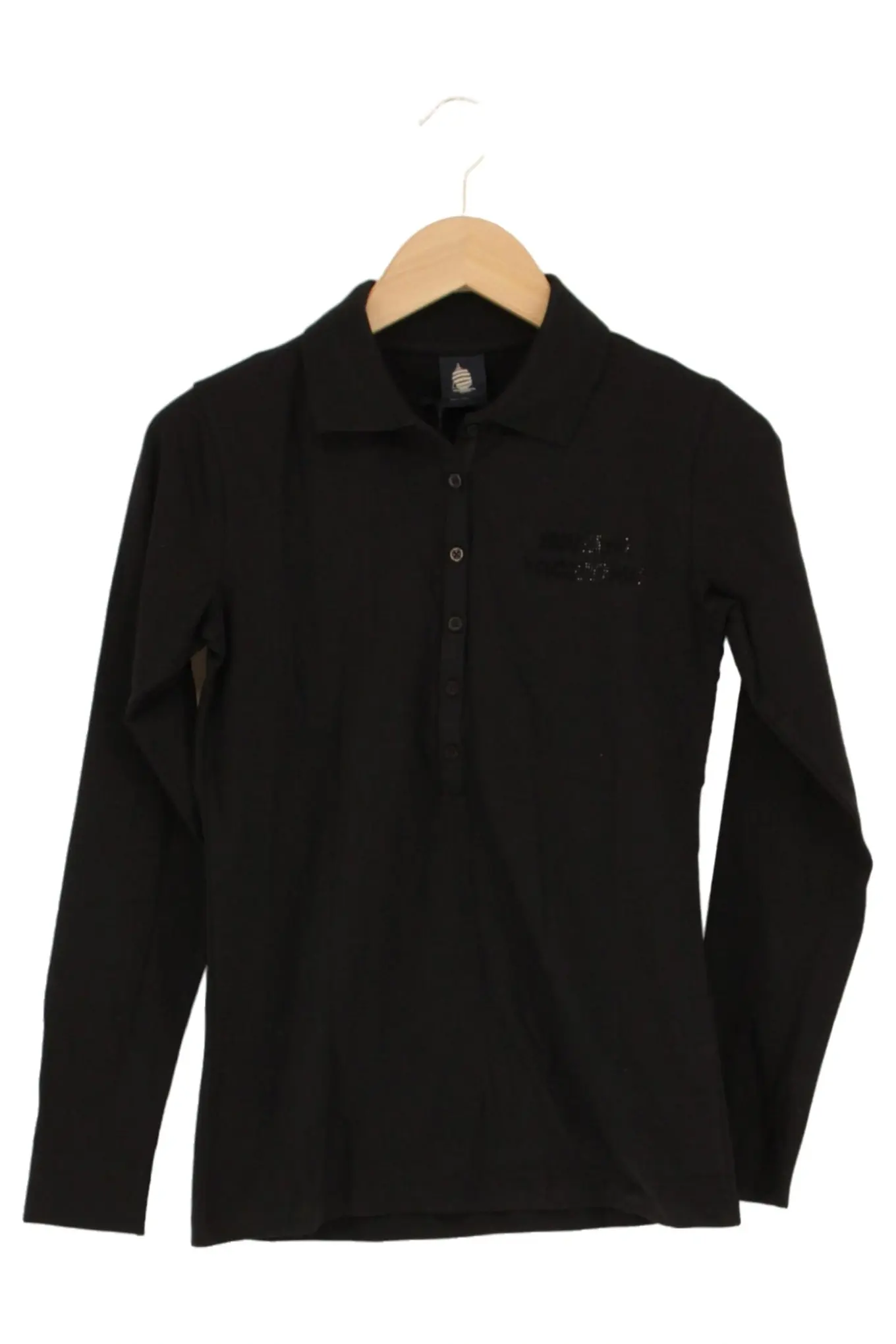 MARINA YACHTING Herren Poloshirt Langarm Schwarz Gr. 44/XS Casual Business