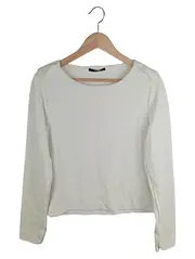 Vorschaubild 1 von Damen Langarmshirt Gr. 38/M Weiß Casual Business Basic