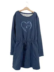 Vorschaubild 6 von Mädchen Sweatkleid Freizeitkleid Blau Gr. 158 Pferd Glitzer