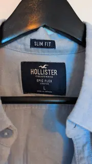 Vorschaubild 7 von Herren Hemd Langarm Baumwolle Blau Gr. L Casual Uni