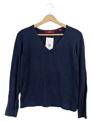 Vorschaubild 1 von Damen Pullover V-Ausschnitt Langarm Blau Gr. 34 XS