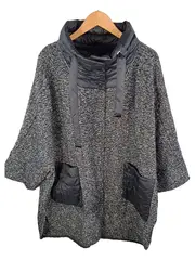 Vorschaubild 1 von Outerwear Damen Übergangsmantel Gr. 46 Grau Tweed Wolle