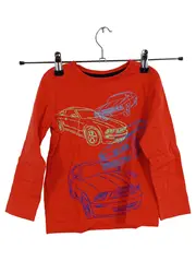 Vorschaubild 1 von Kinder Langarmshirt Auto-Print Orange Gr. 110/104 Baumwolle