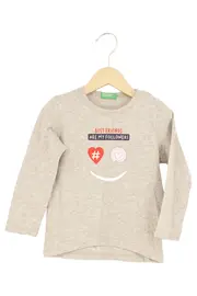 Vorschaubild 1 von Kinder Langarmshirt Gr. 92 Grau Casual Schriftzug