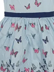 Vorschaubild 2 von Kinder Sommerkleid Gr. 134 Blau Schmetterlingsmuster Farbenfroh