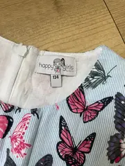 Vorschaubild 4 von Kinder Sommerkleid Gr. 134 Blau Schmetterlingsmuster Farbenfroh