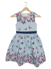 Vorschaubild 1 von Kinder Sommerkleid Gr. 134 Blau Schmetterlingsmuster Farbenfroh