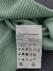 Vorschaubild 2 von BENETTON Damen Pullover Gr. XS Grün Casual Langarm Modal Rippstrick