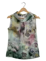 Vorschaubild 1 von Taifun Bluse Damen Gr. 34 XS floral Strasssteine ärmellos mehrfarbig
