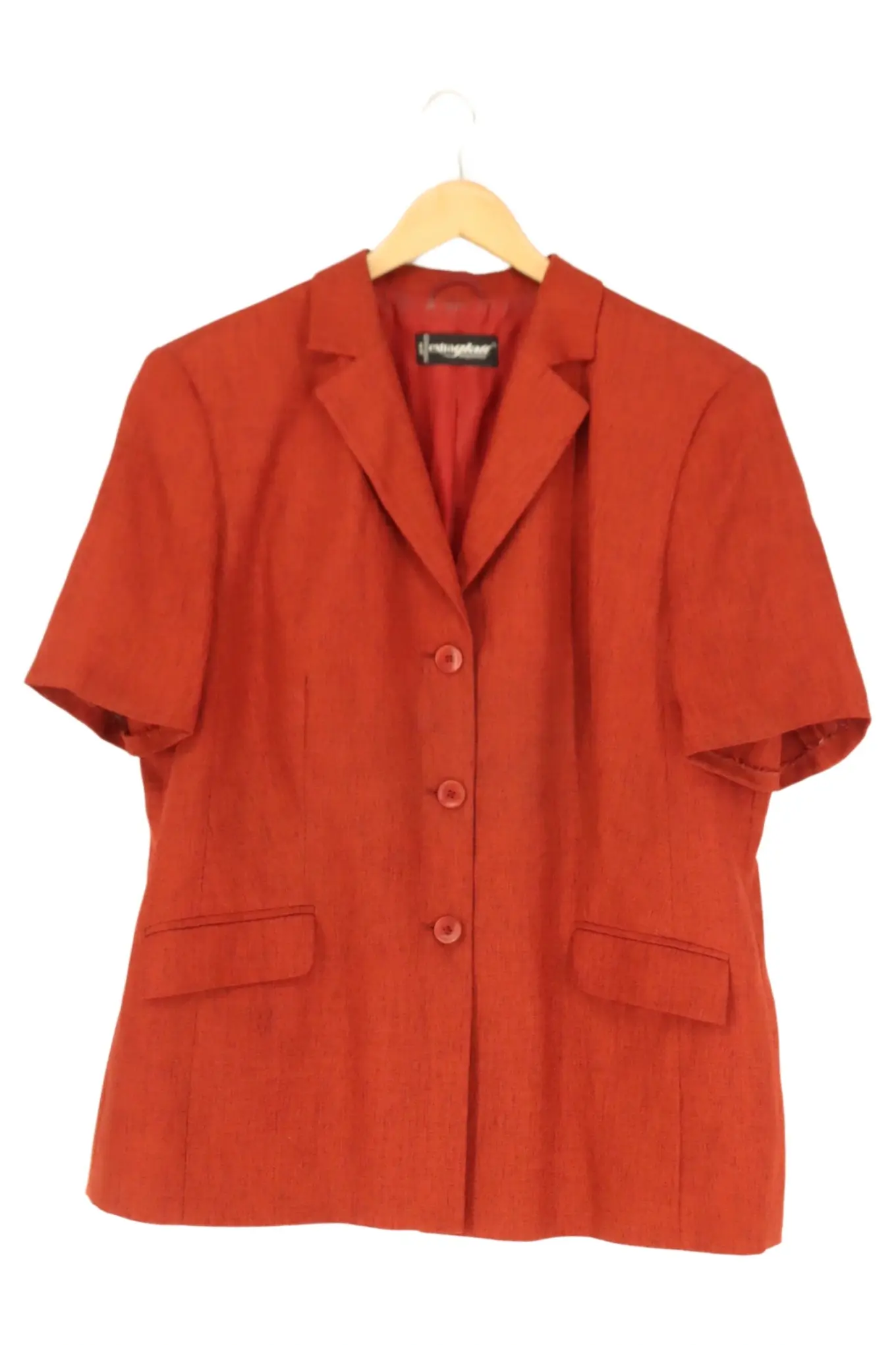 WALBUSCH Damen Blazer Gr. 40/M Rot Business Kurzarm Elegant