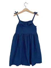 Vorschaubild 1 von Kinder Sommerkleid Mädchen Gr. 128 Blau Casual Rüschen