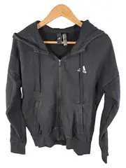 Vorschaubild 1 von Damen Trainingsjacke Kapuze Logo Print Grau S 36