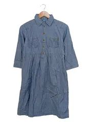 Vorschaubild 1 von Damen Jeanskleid Gr. 36 S Blau Casual Baumwolle Midikleid