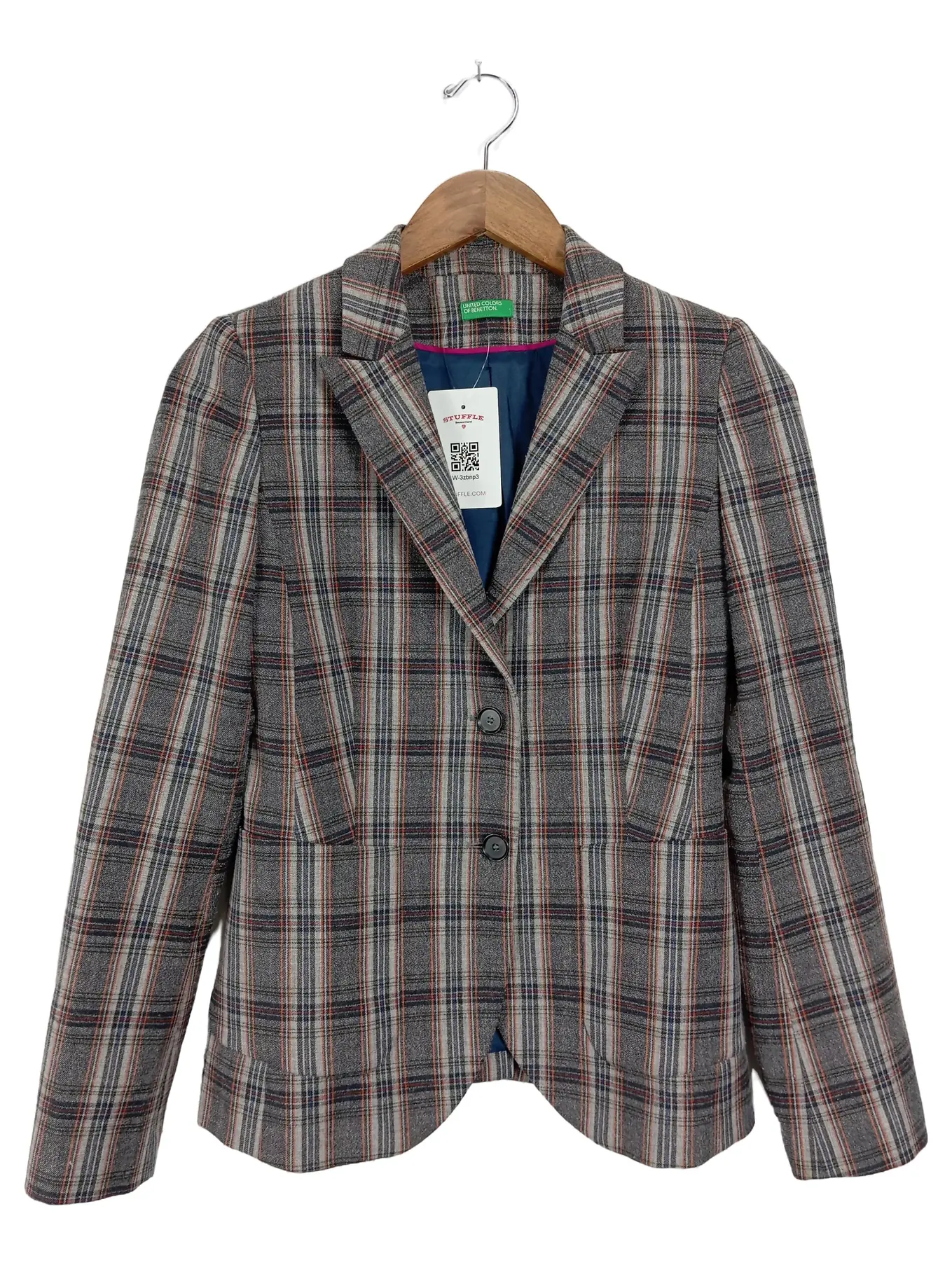 UNITED COLORS OF BENETTON Damen karierter Blazer Gr. 38/M