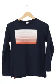 Vorschaubild 1 von Kinder Langarmshirt Gr. 164 Blau Casual Baumwolle Schriftzug