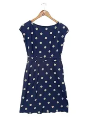 Vorschaubild 2 von Damen Freizeitkleid Gr. 34/XS Blau gepunktet Baumwolle Vintage