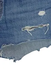 Vorschaubild 3 von Levi's 501 Damen Jeans Shorts Blau W28 Destroyed Look Denim