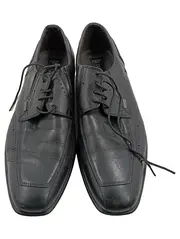 Vorschaubild 2 von Herren Schnürschuhe Business Derby Leder Schwarz Gr. 43 Comfort Wide