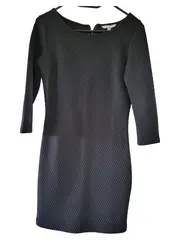 Vorschaubild 1 von Damen Etuikleid Gr. S Schwarz Casual Strukturmuster Midikleid