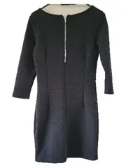 Vorschaubild 2 von Damen Etuikleid Gr. S Schwarz Casual Strukturmuster Midikleid