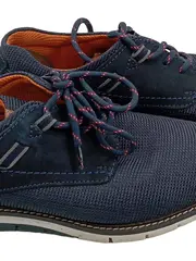 Vorschaubild 4 von Herren Schnürschuhe Halbschuhe Blau Gr. 42 Textil Leder Casual