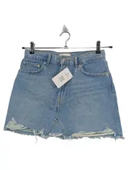 Vorschaubild 1 von Jeansrock Damen Gr. M Blau Destroyed Look Minirock Denim