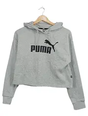 Vorschaubild 1 von Damen Cropped Hoodie Kapuzenpullover Grau Gr. XS Logo