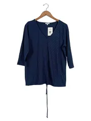 Vorschaubild 1 von Damen Langarmshirt Gr. XXL Blau Rippstrick Casual 3/4 Arm