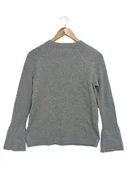 Vorschaubild 2 von Damen Pullover Gr. 32/XS Grau Klassisch Elegant Cut-Out Langarm