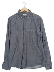 Vorschaubild 1 von Herren Freizeithemd Langarm Blau Meliert Gr. L Baumwolle Casual