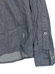 Vorschaubild 2 von Herren Freizeithemd Langarm Blau Meliert Gr. L Baumwolle Casual