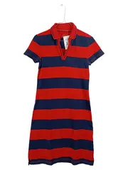 Vorschaubild 1 von Damen Polo Kleid Gestreift Rot Blau Gr. XS