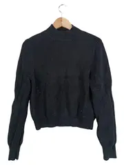Vorschaubild 2 von Damen Pullover Schwarz Rippstrick Stehkragen Gr. M 38