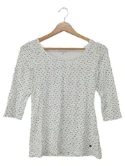 Vorschaubild 1 von Damen T-Shirt Gr. 34/XS Weiß Marienkäfer Muster 3/4-Arm Casual